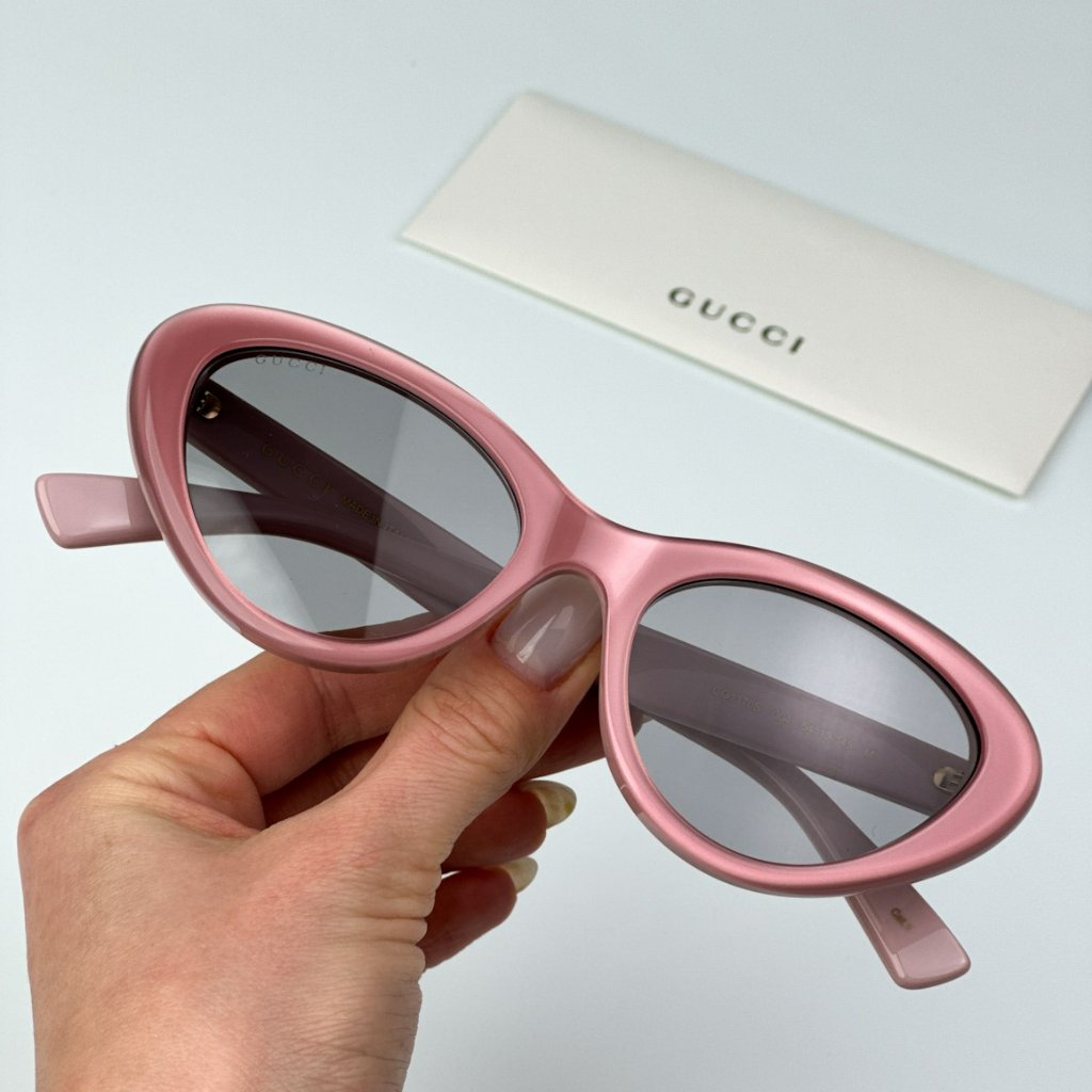 Gucci Gg1170s 004 Brand New Sunglasses Pink Grey Cat Eye Women